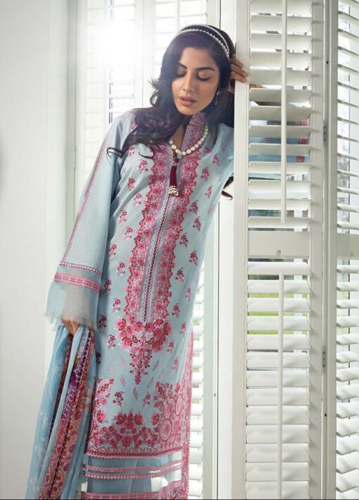 Sobia Nazir Embroidered Luxury Lawn Unstitched 3 Piece Suit 05B - Summer Collection