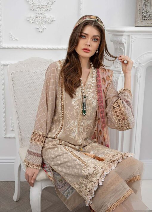 Sobia Nazir Embroidered Luxury Lawn Unstitched 3 Piece Suit 07A - Summer Collection