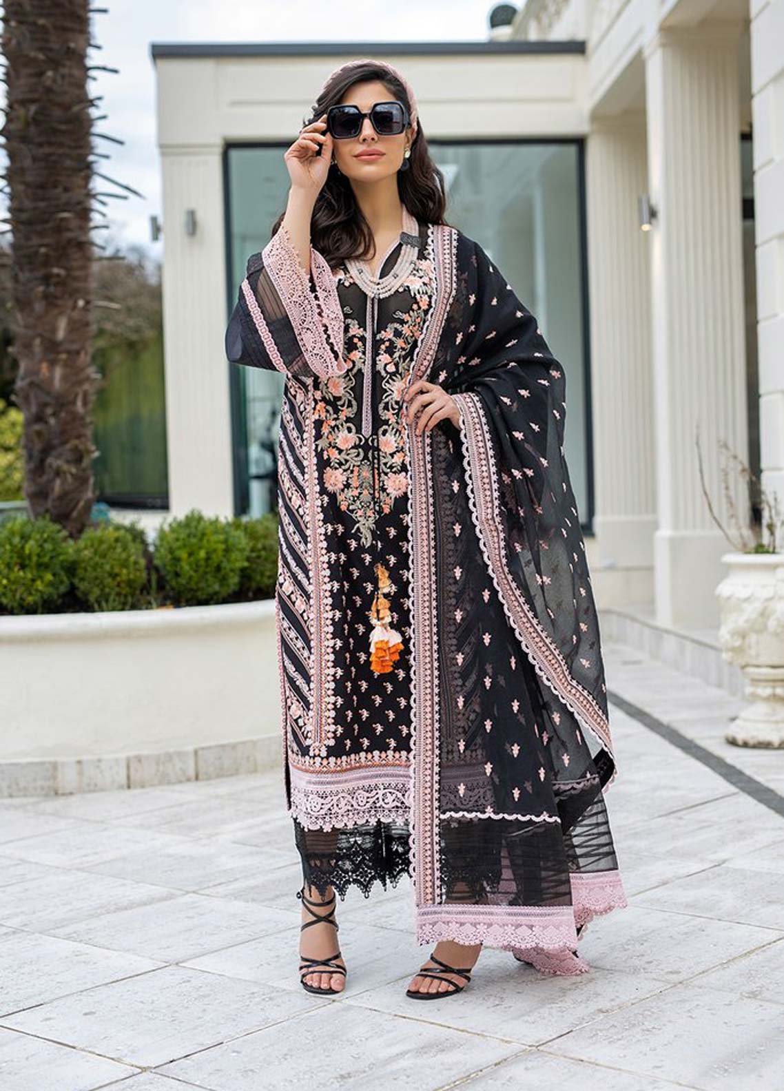 Sobia Nazir Embroidered Lawn Suits Unstitched 3 Piece SN21L 9B - Luxury Collection