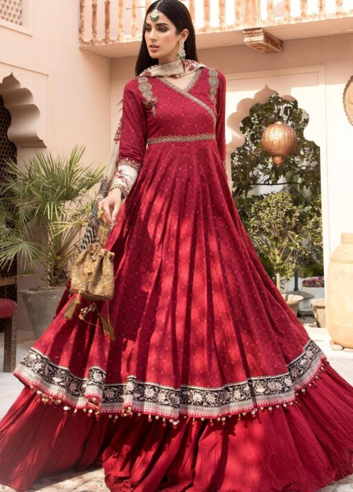 Maria B Embroidered Eid Lawn Unstitched 3 Piece Suit D-03 - Festive Collection