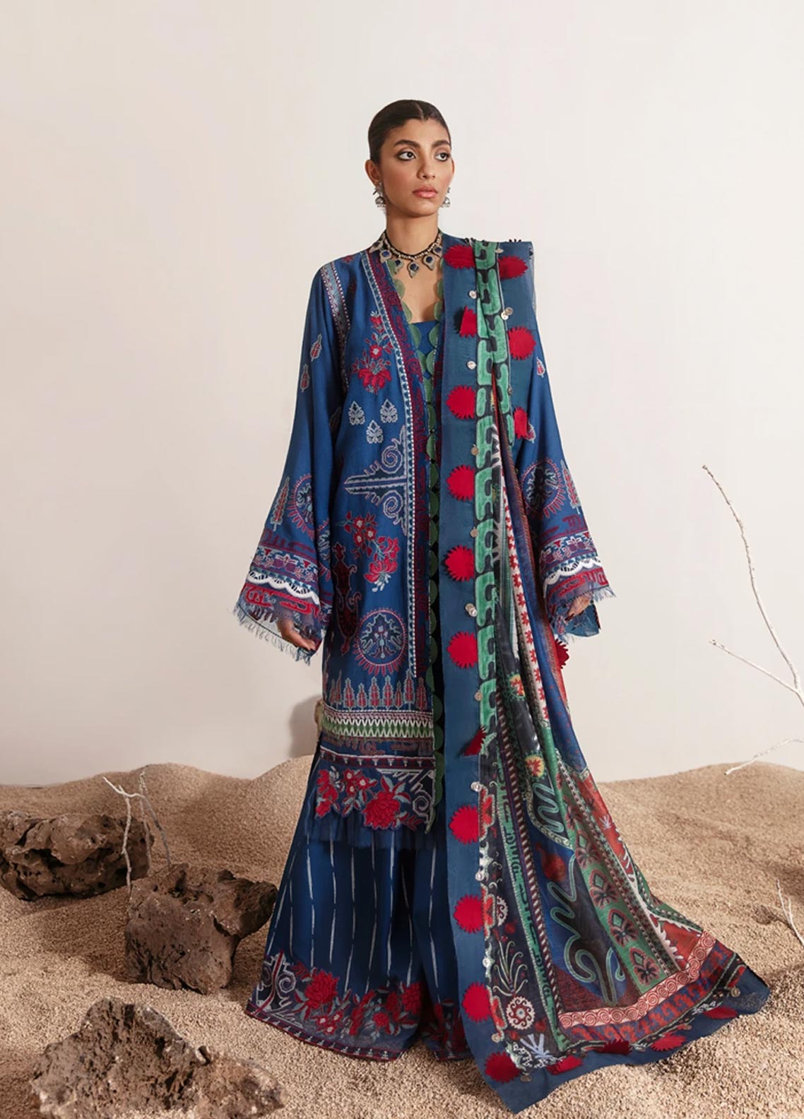 Selene By Republic WomensWear Embroidered Lawn Suits Unstitched 3 Piece RW21S Mahra B - Luxury Collection