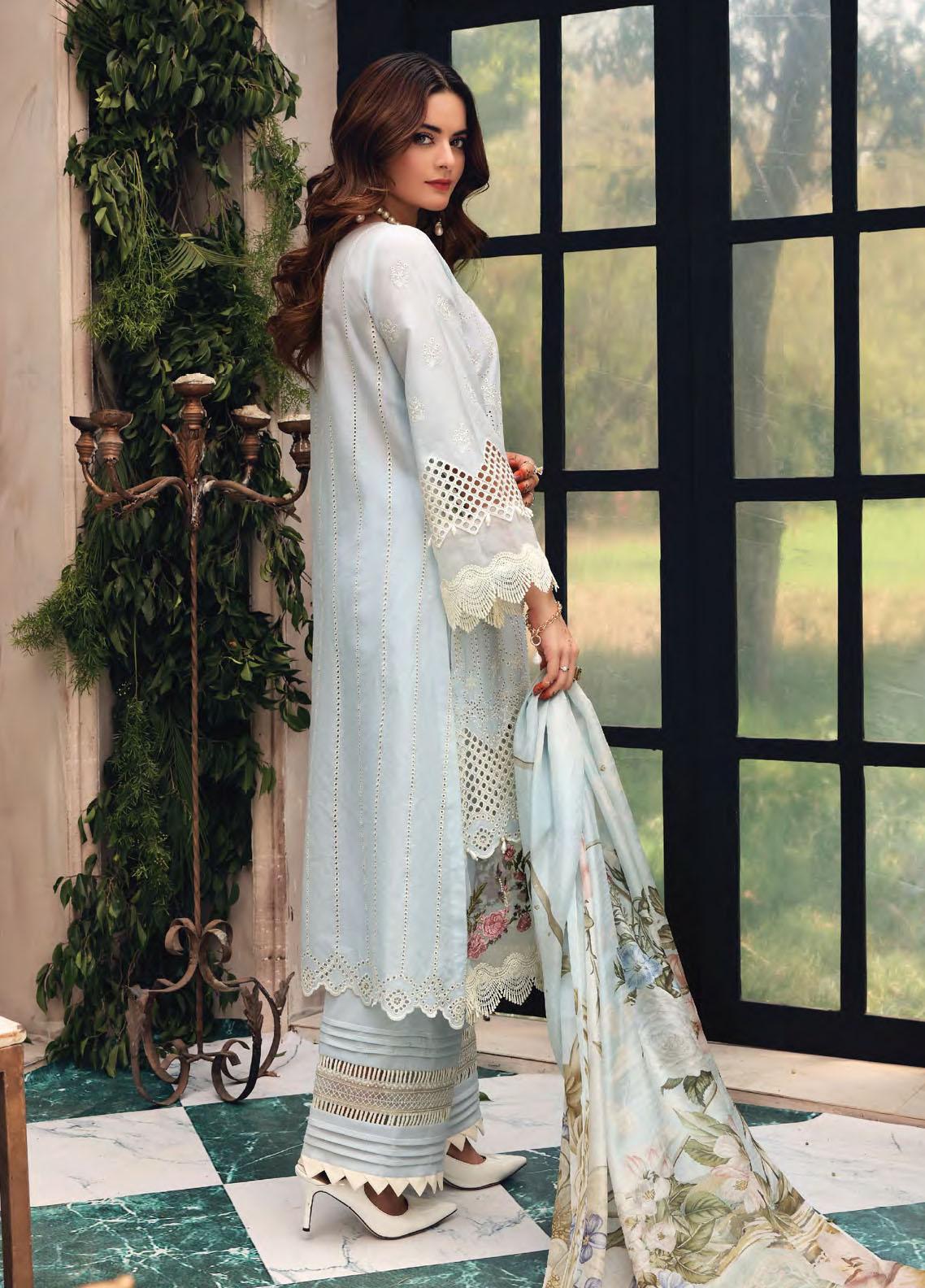 Elaf Schiffli Embroidered Lawn Suits Unstitched 3 Piece EL21FC 02-A Pianissimo - Luxury Collection