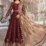 Maria B Embroidered Raw Silk Unstitched 3 Piece Suit 2021 D 04 - Luxury Collection