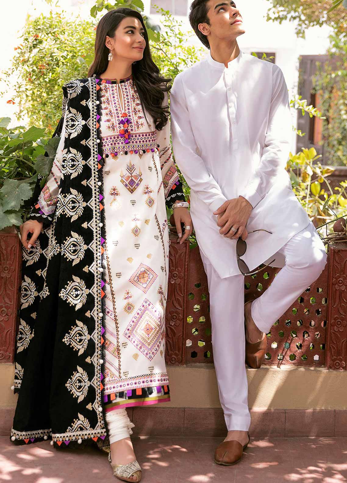 Zaha Festive Embroidered Lawn Suit Unstitched 3 Piece 2021 04 SANAYA - Festive Collection