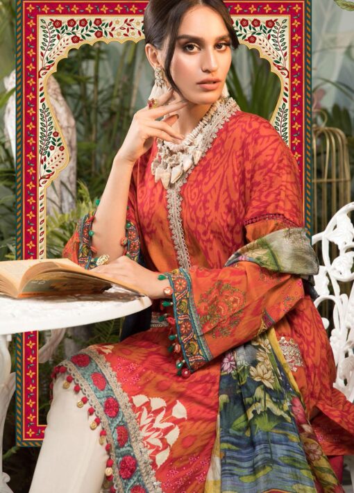 Mprints by Maria B Printed Lawn Unstitched 3 Piece Suit 2021 1104 B - Summer Collection