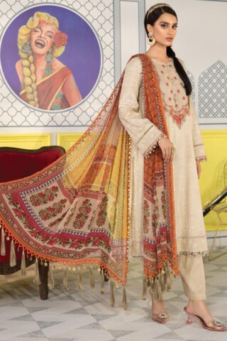 Mprints by Maria B Printed Lawn Unstitched 3 Piece Suit 2021 1111 A – Summer Collection
