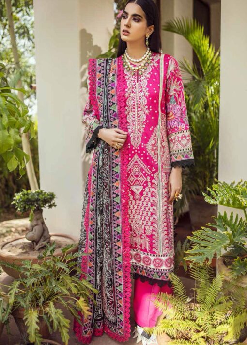 Maryam Hussain Embroidered Lawn Suit Unstitched 3 Piece 2021 04 Rania - Festive Collection