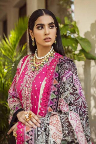 Maryam Hussain Embroidered Lawn Suit Unstitched 3 Piece 2021 04 Rania - Festive Collection