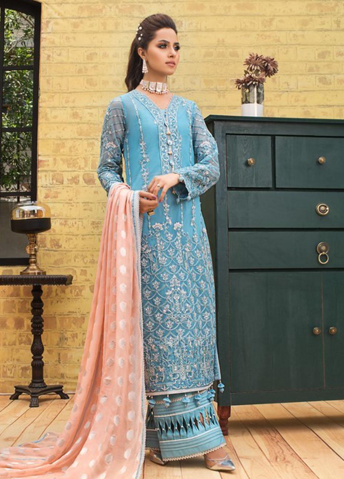 Asim Jofa Embroidered Net Suit Unstitched 3 Piece 2021 21 - Festive Collection