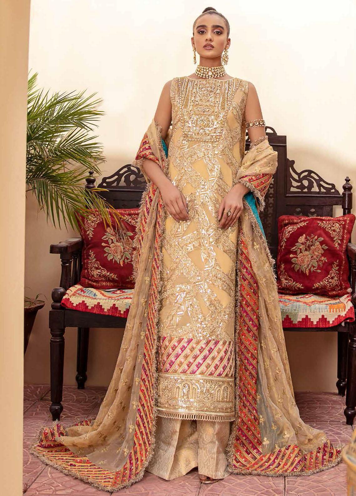 Freesia By Maryum N Maria Embroidered Chiffon Suit Unstitched 3 Piece 06 - Wedding Collection