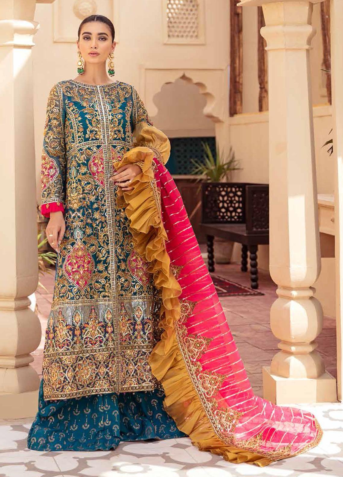 Freesia By Maryum N Maria Embroidered Chiffon Suit Unstitched 3 Piece 07 - Wedding Collection