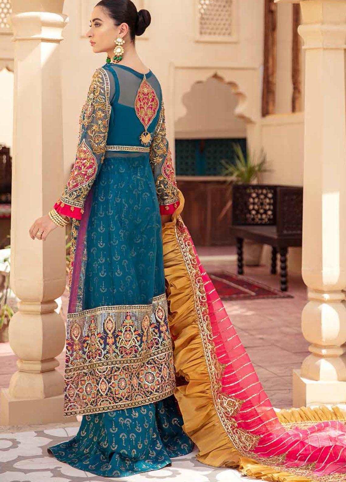 Freesia By Maryum N Maria Embroidered Chiffon Suit Unstitched 3 Piece 07 - Wedding Collection