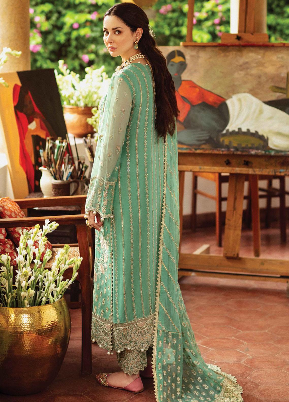 Shehnai by Afrozeh Embroidered Chiffon Suit Unstitched 3 Piece 07 JOHARTAAL - Wedding Collection