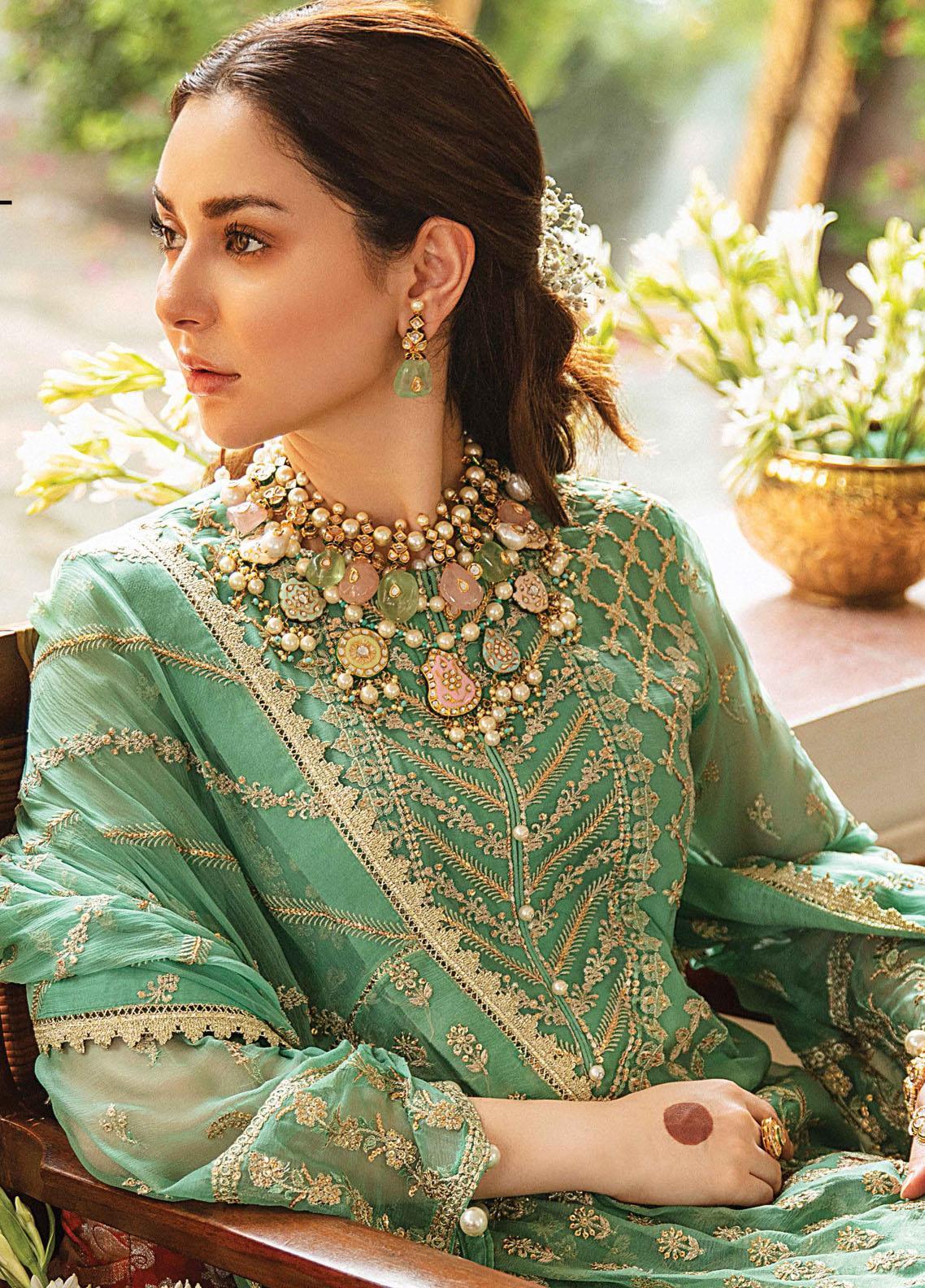 Shehnai by Afrozeh Embroidered Chiffon Suit Unstitched 3 Piece 07 JOHARTAAL - Wedding Collection