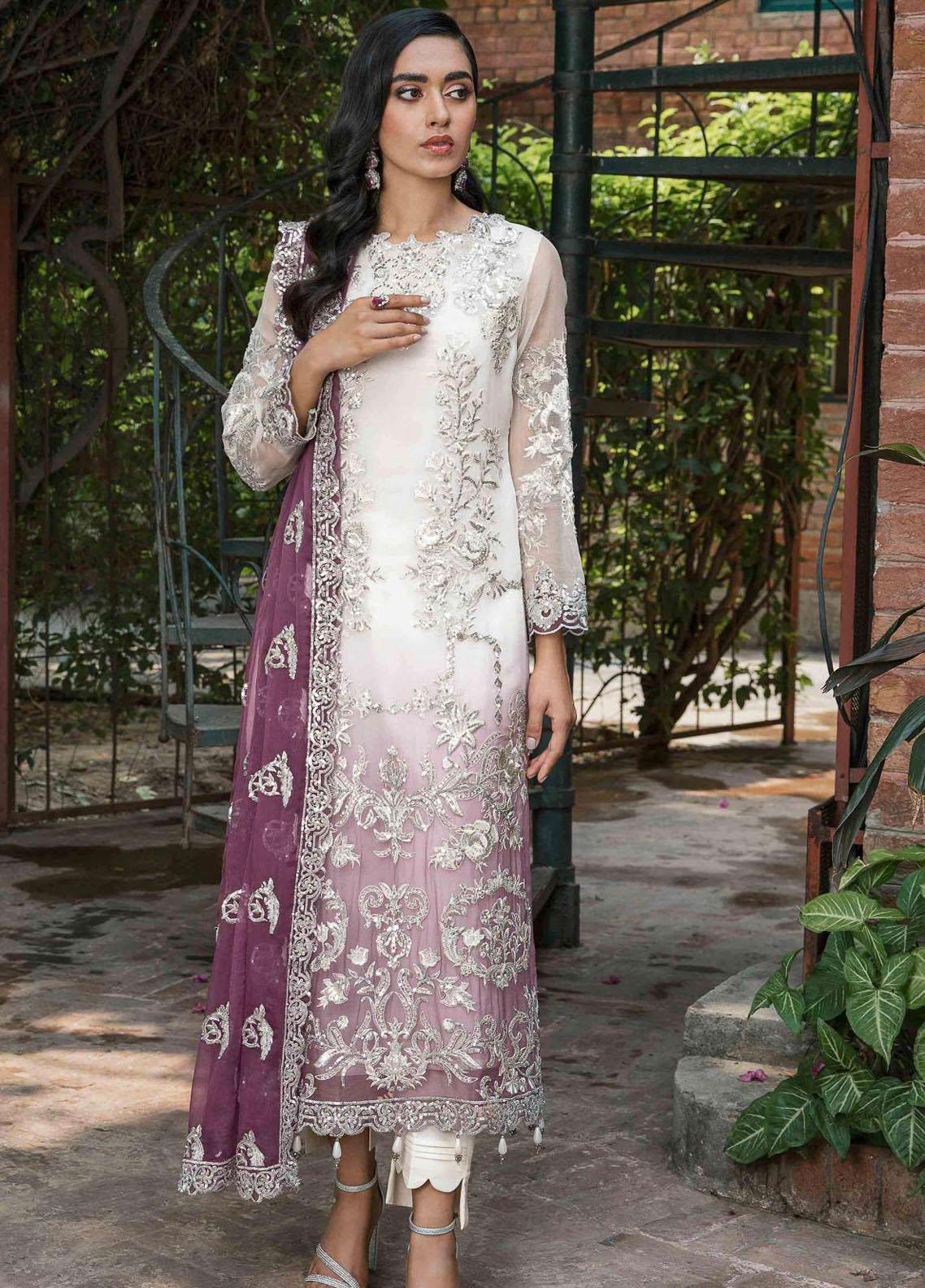 Suraj Garh by Imrozia Premium Embroidered Chiffon Suit Unstitched 3 Piece I-145 AMBREEN - Wedding Collection