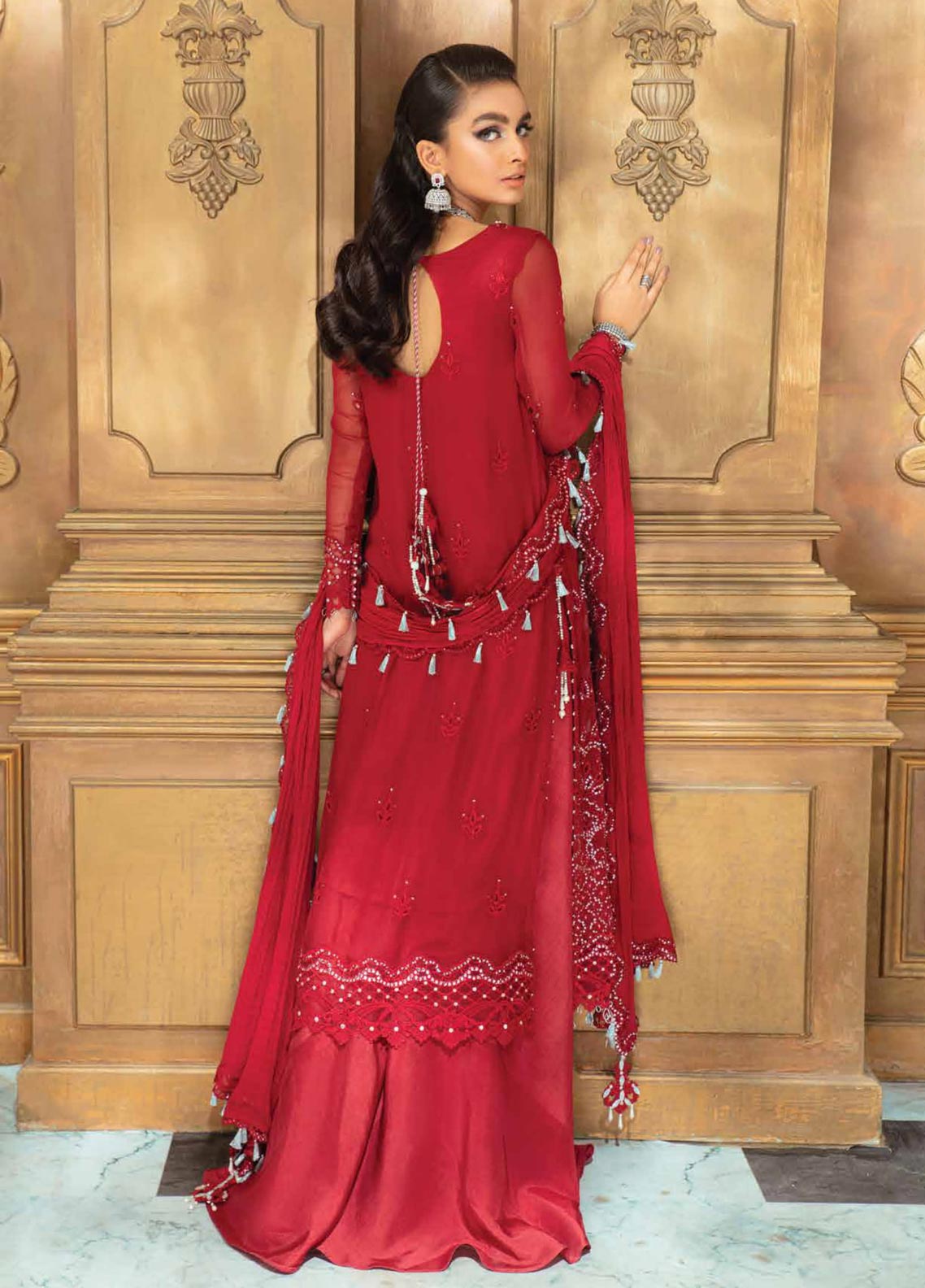 Roheenaz Embroidered Chiffon Suit Unstitched 3 Piece 06 - Luxury Collection