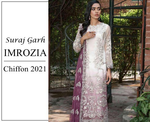Suraj Gard by Imrozia Premium Embroidered Chiffon Collection 2021