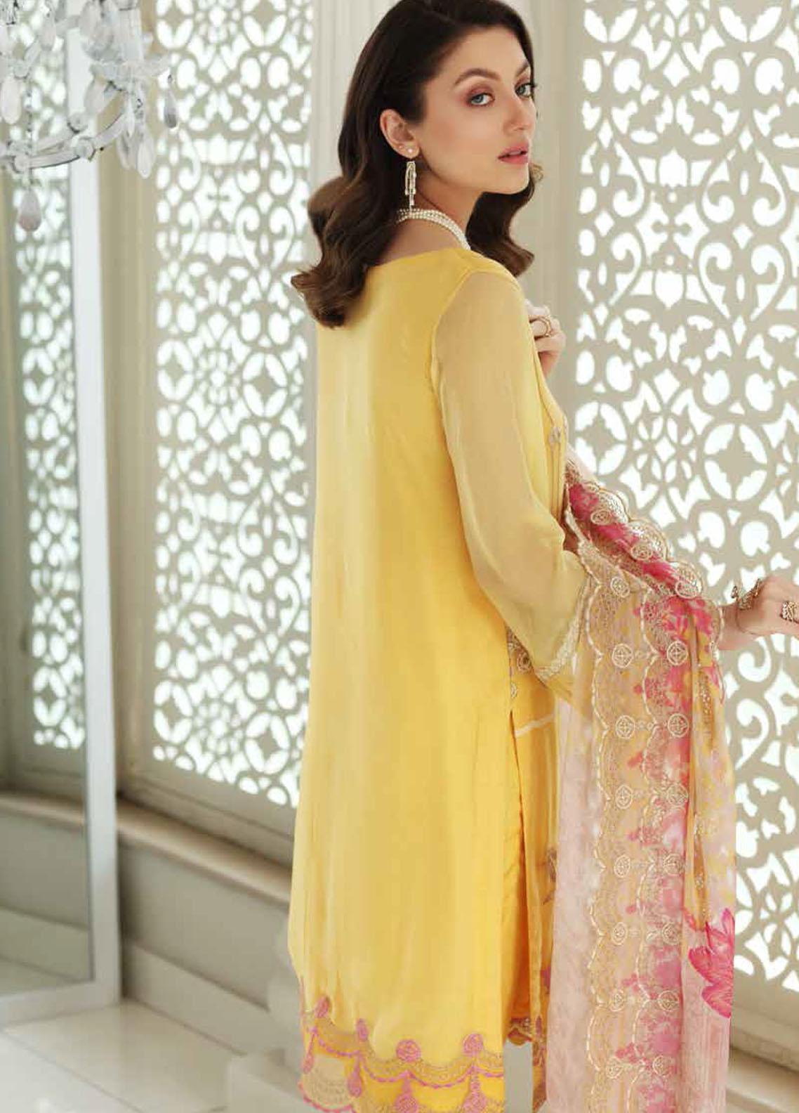 Charizma Embroidered Chiffon Suit Unstitched 3 Piece CRZAC21 002 - Luxury Collection