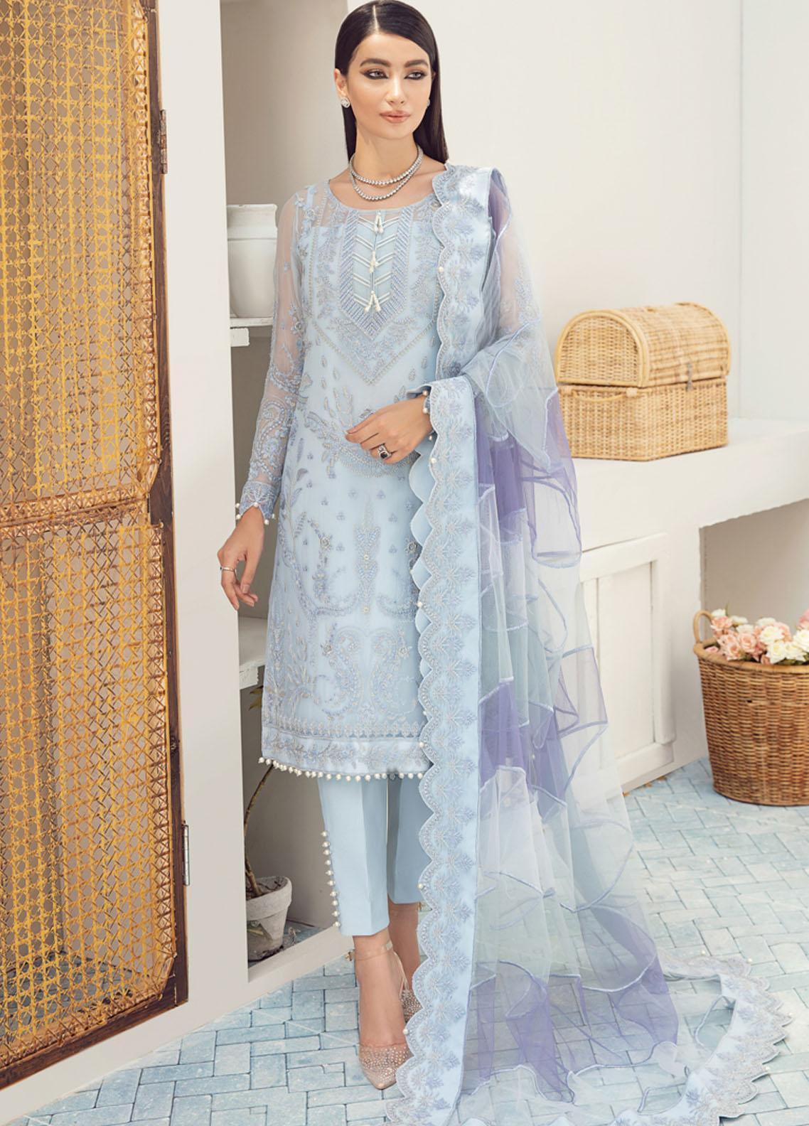 Gulaal Embroidered Chiffon Suit Unstitched 3 Piece 05 Ashk - Wedding Collection