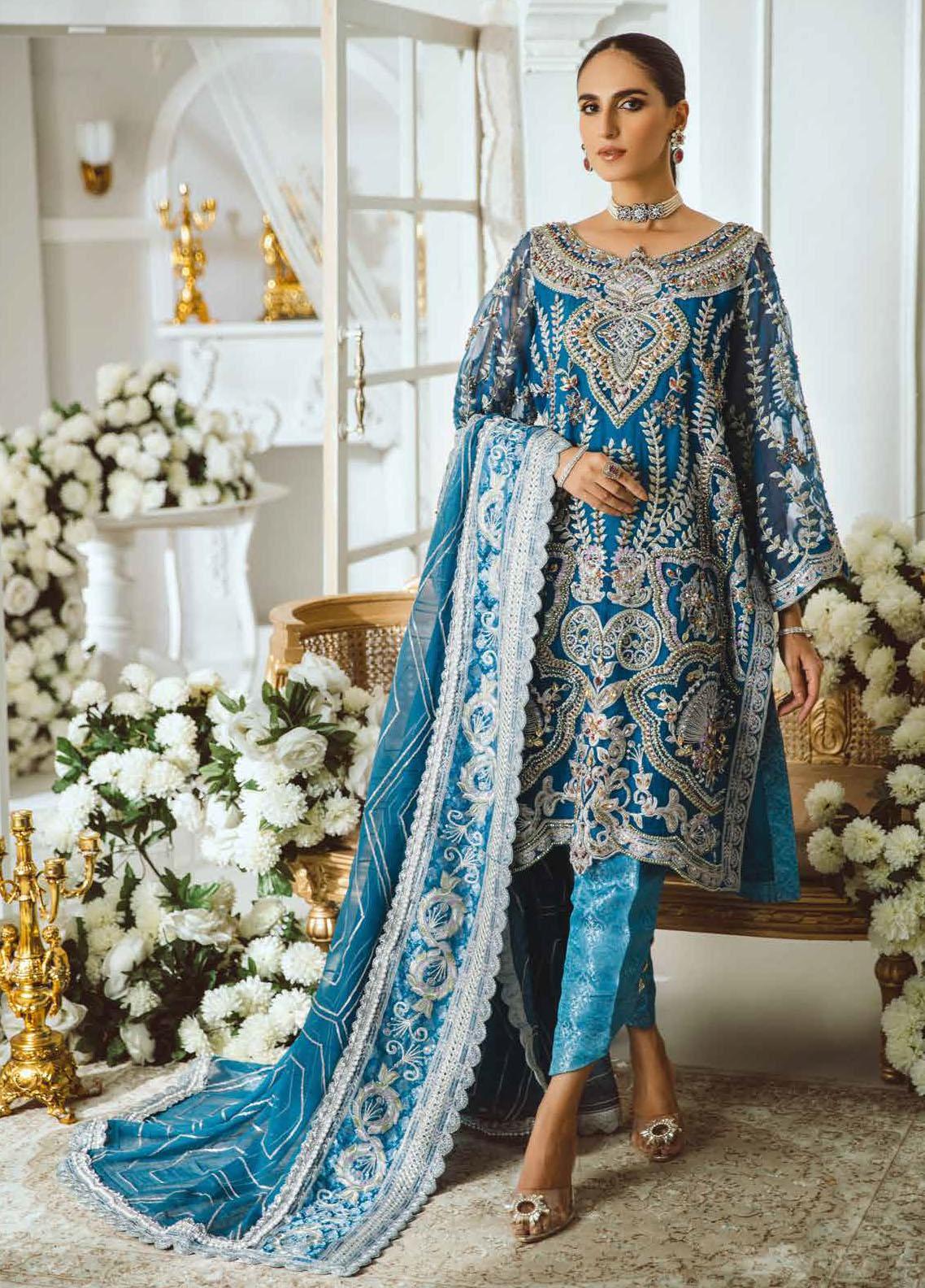 Maryum N Maria Embroidered Net Suit Unstitched 3 Piece MFD0001 INCREDIBLE SWAG - Luxury Collection