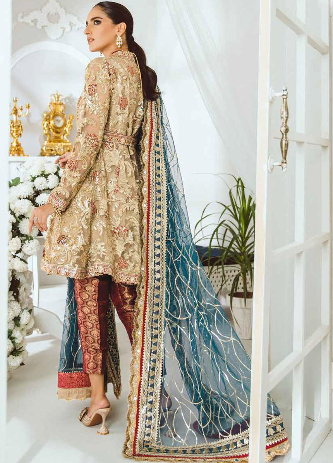 Maryum N Maria Embroidered Net Suit Unstitched 3 Piece MFP0001 INSTANTLY CALMER - Luxury Collection