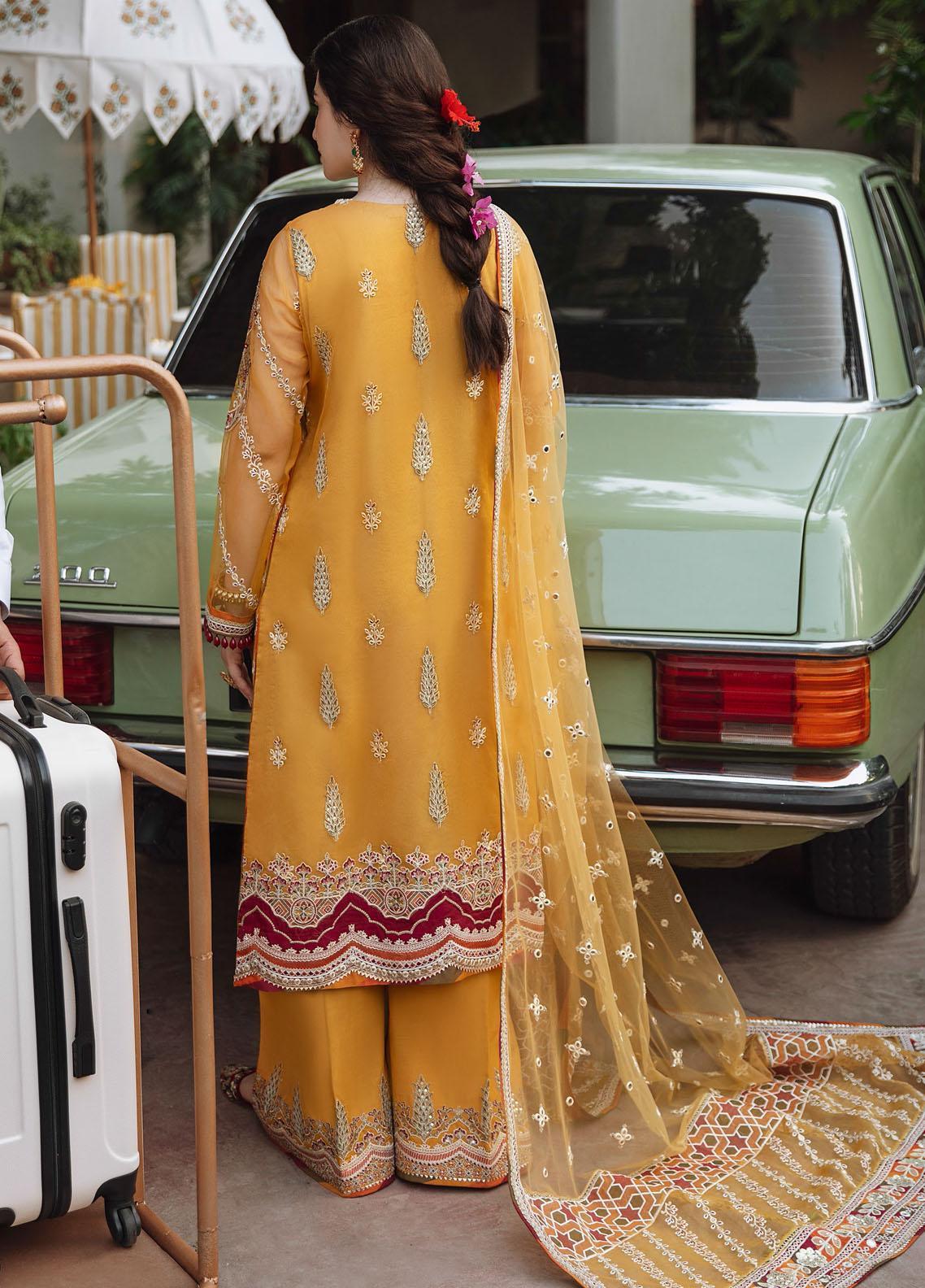 Qalamkar Embroidered Organza  Unstitched Saree QLM21SH SM-06 - Formals Collection