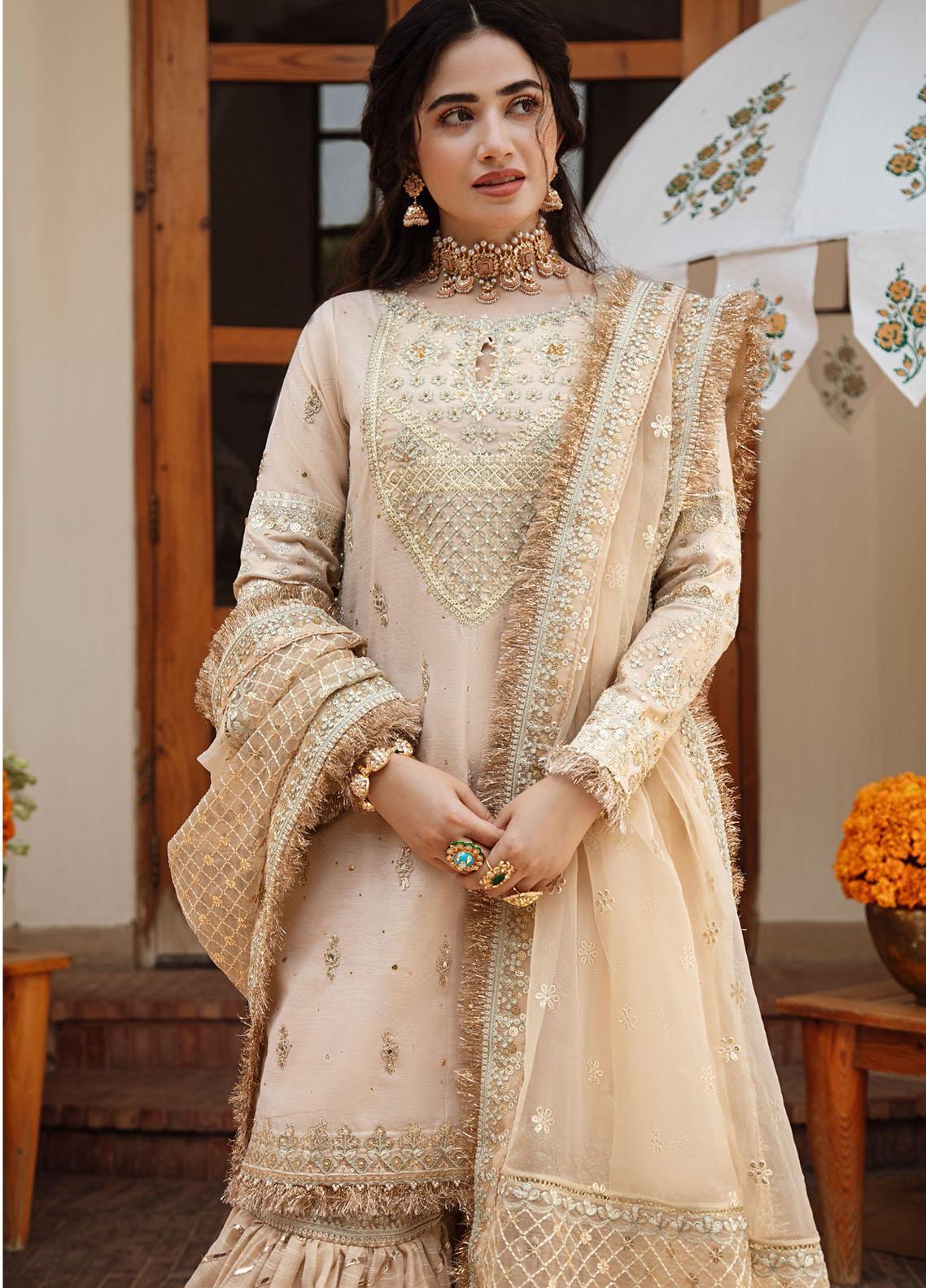 Qalamkar Embroidered Cotton Net Suit Unstitched 3 Piece 07 - Wedding Collection