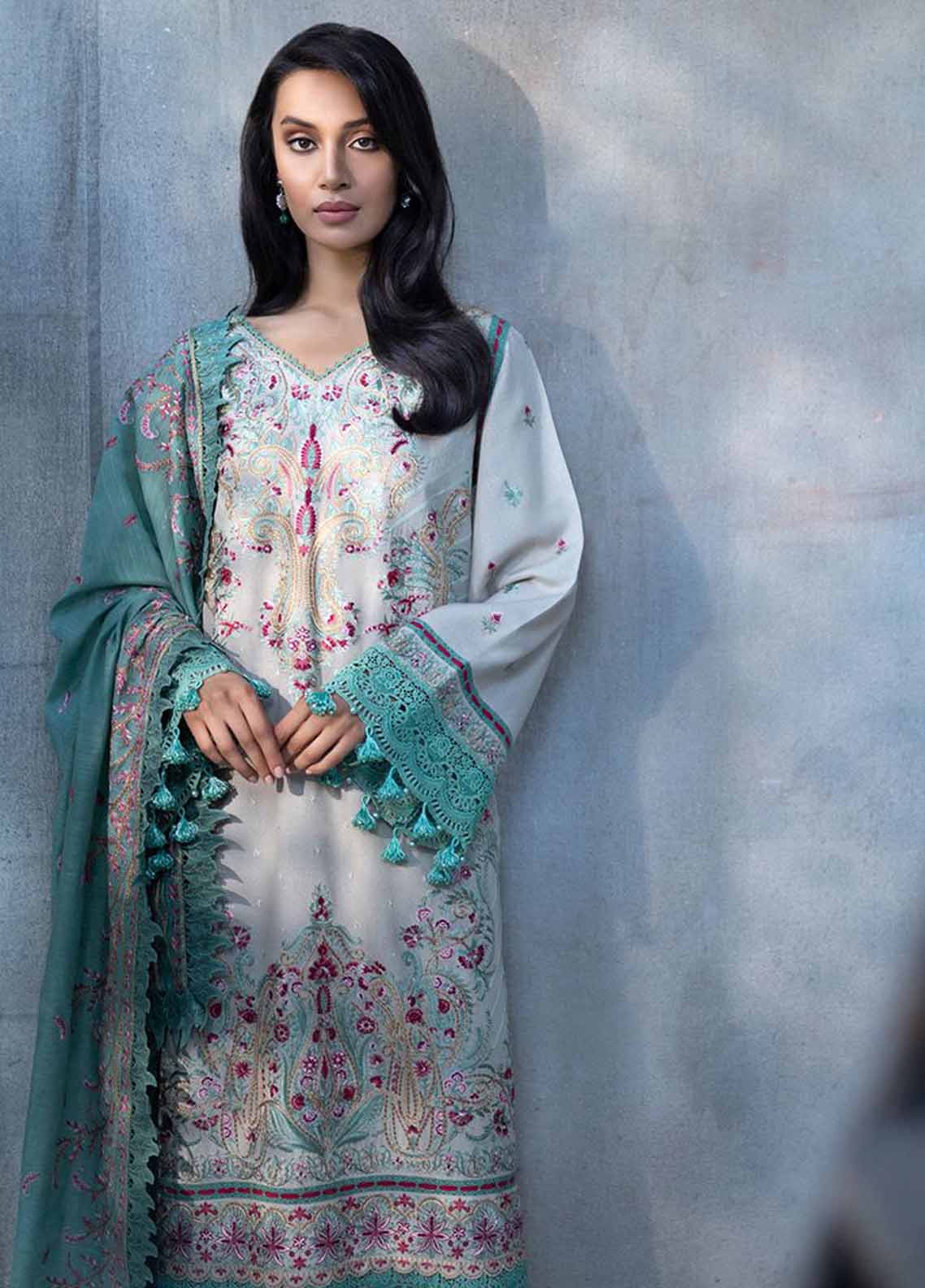 Sobia Nazir Embroidered Silk Karandi Suit Unstitched 3 Piece 01B - Autumn/Winter Collection