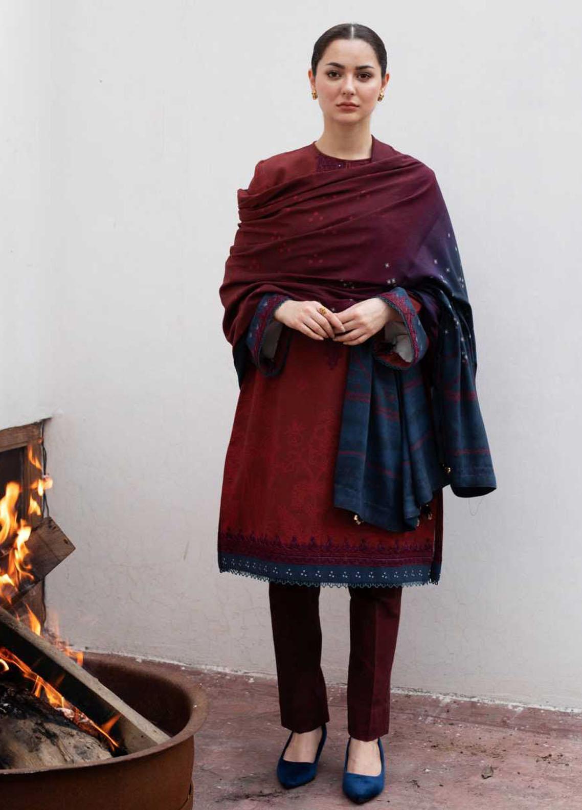 Coco by Zara Shahjahan Embroidered Khaddar Suit Unstitched 3 Piece 02 B - Winter Collection