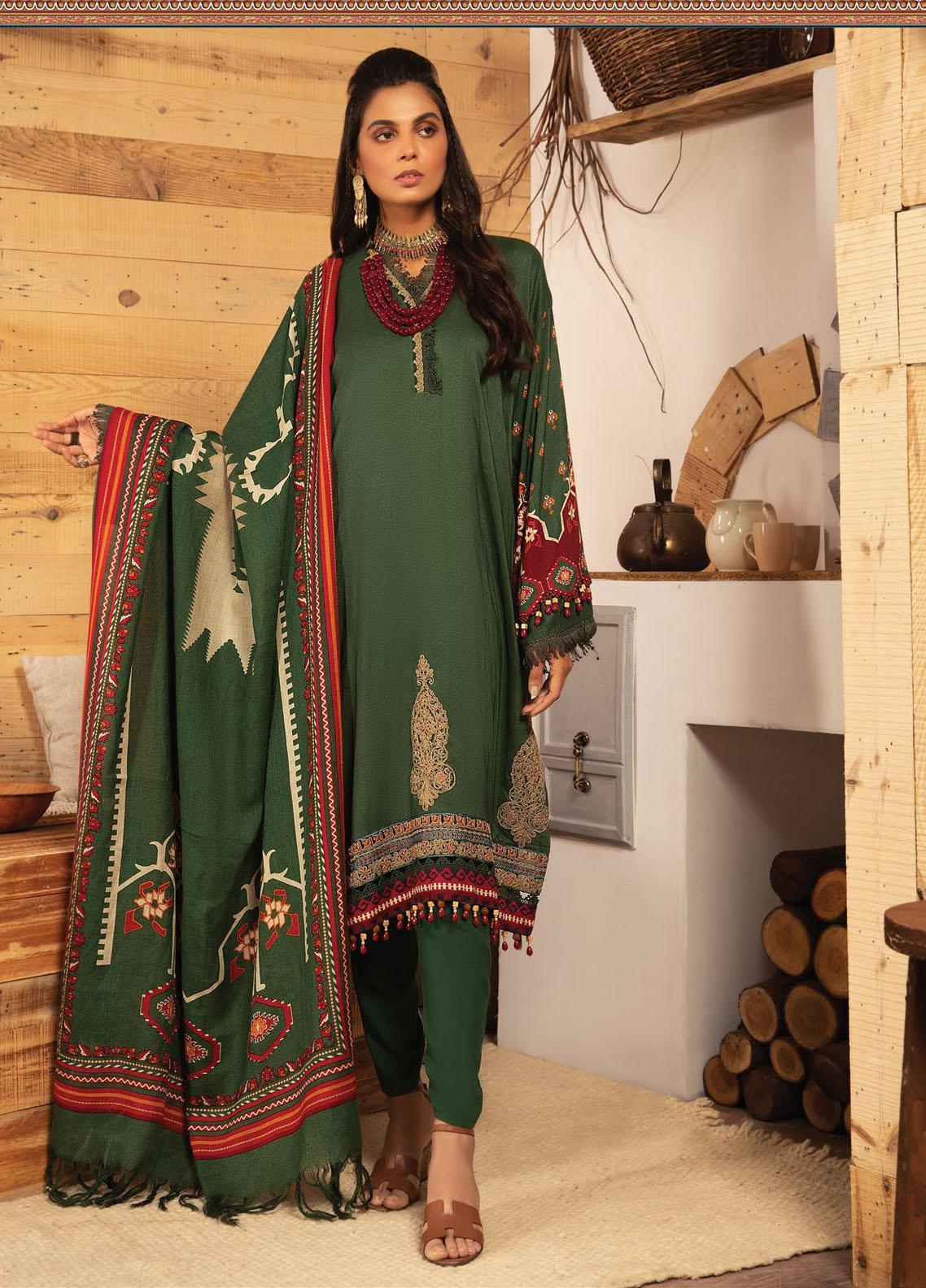 Maria B Embroidered Dobby Linen Suits Unstitched 3 Piece MB21PW 4-B - Winter Collection main image 1