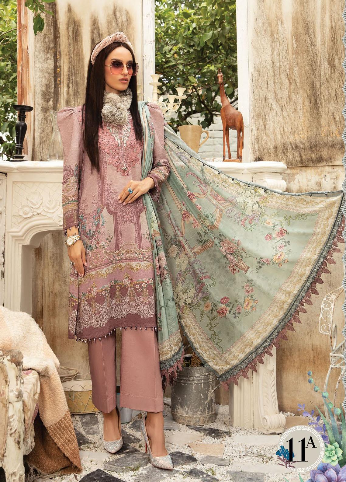 Maria B Mprints Embroidered Karandi Suit Unstitched 3 Piece 11A - Winter Collection