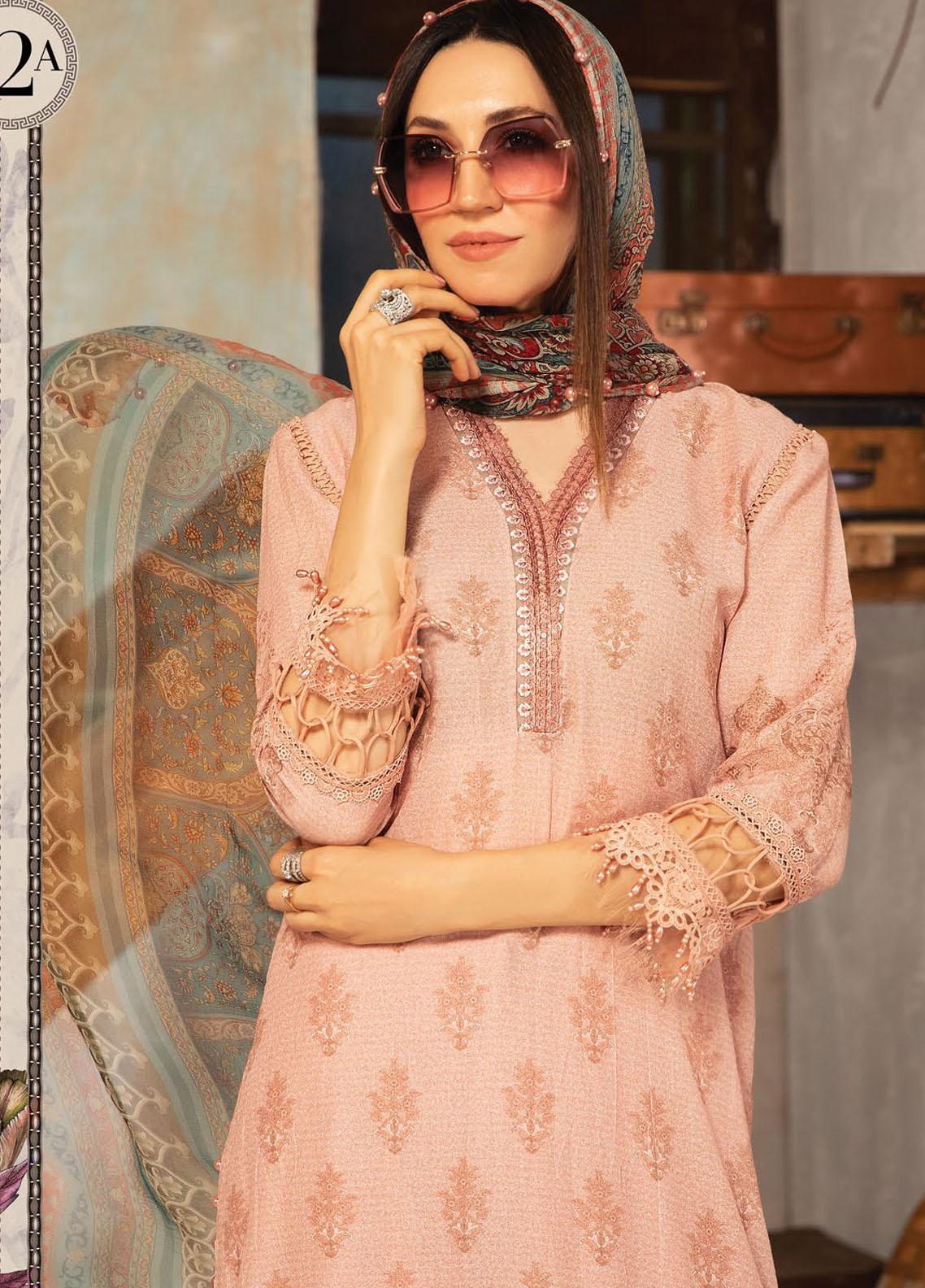 Maria B Mprints Embroidered Karandi Suit Unstitched 3 Piece 12A - Winter Collection