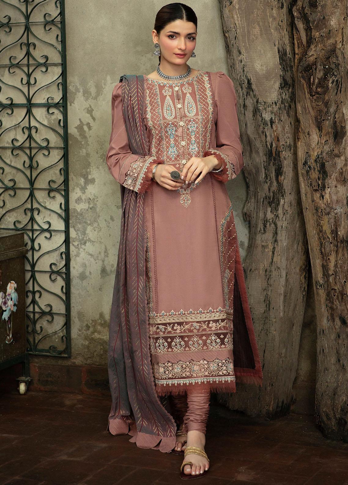 Qalamkar Embroidered Linen Suit Unstitched 3 Piece 01A - Winter Collection