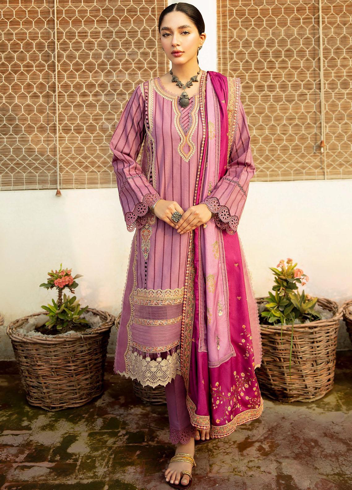 Qalamkar Embroidered Linen Suit Unstitched 3 Piece 14 - Winter Collection