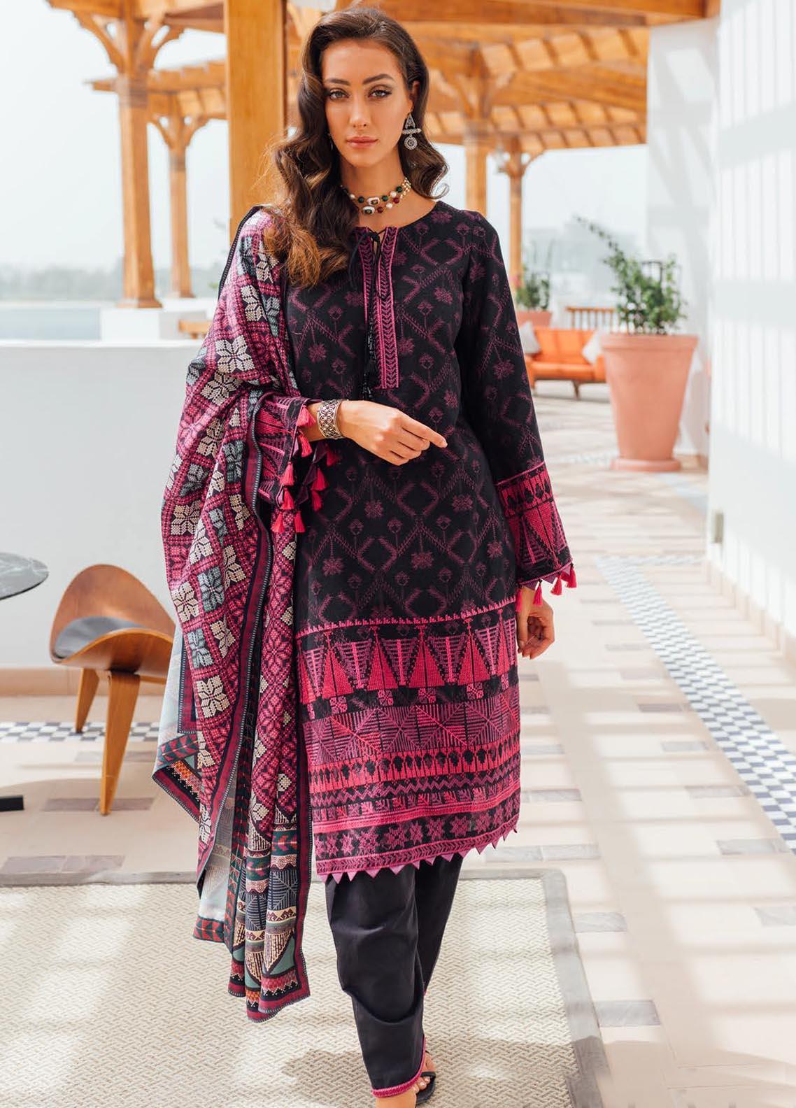 Saira Rizwan Embroidered Cotton Karandi Suit Unstitched 3 Piece 04 GULLALAI - Winter Collection