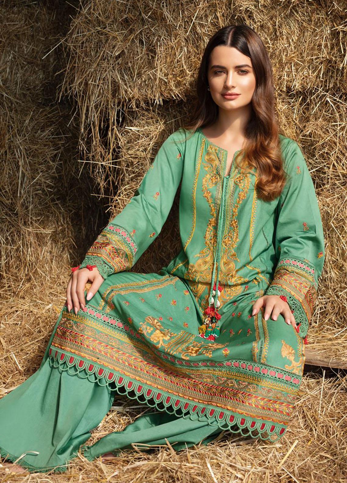 Sobia Nazir Embroidered Cotton Satin Suit Unstitched 3 Piece 04B - Winter Collection