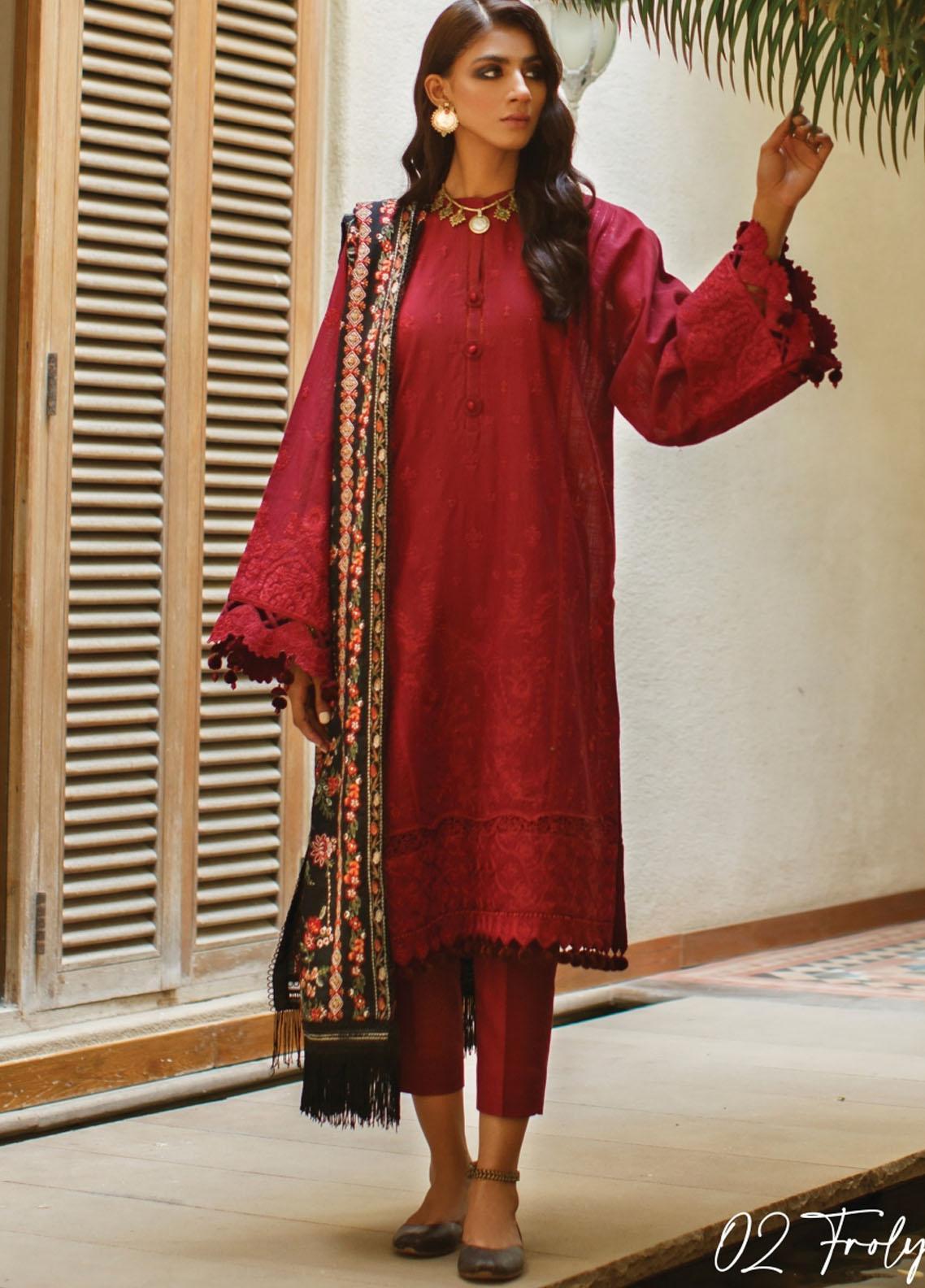Baroque Embroidered Khaddar Suit Unstitched 3 Piece BQKW21 02 - Winter Collection
