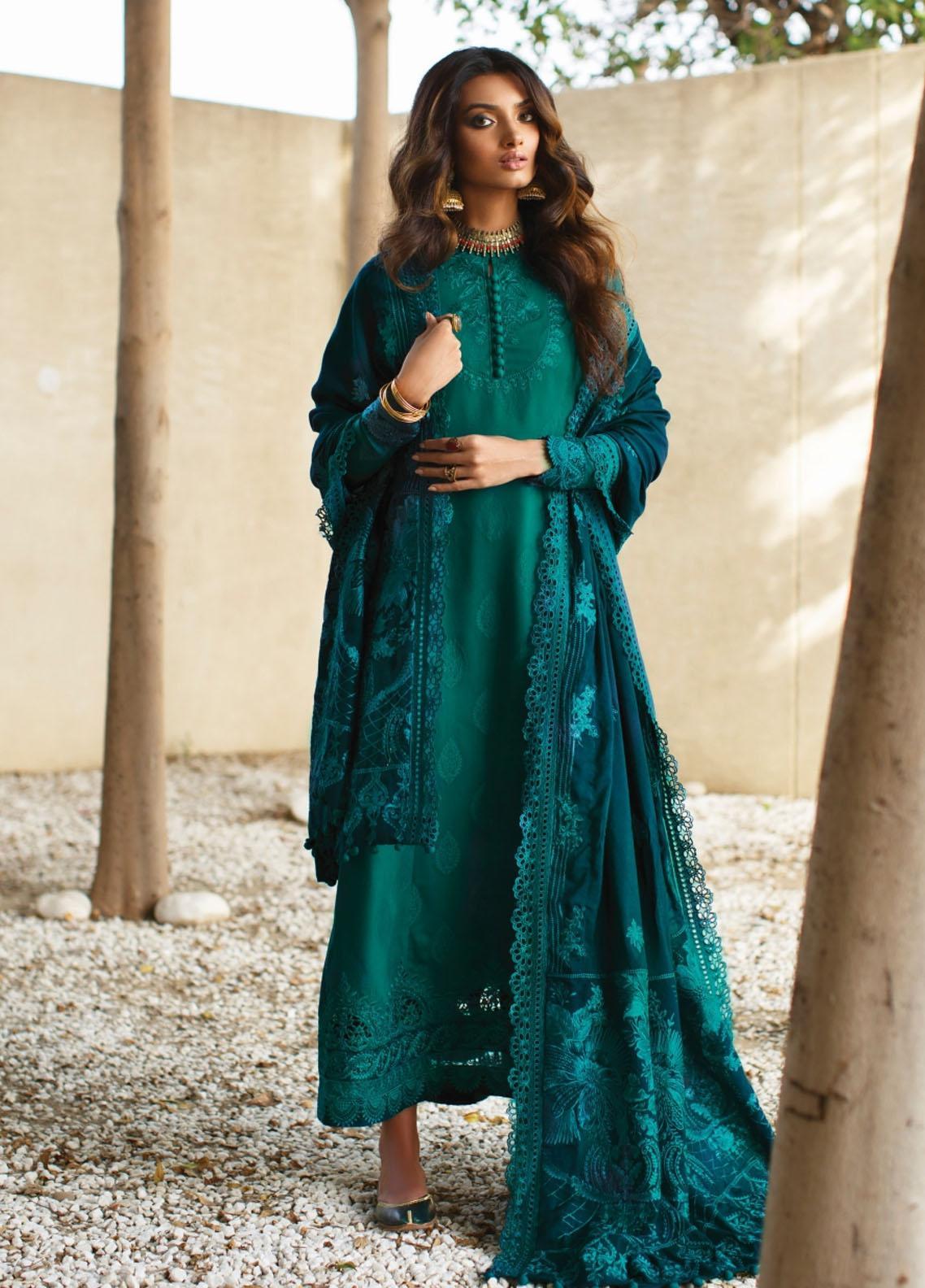Baroque Embroidered Jacquard Suit Unstitched 3 Piece BQKW21 03 - Winter Collection
