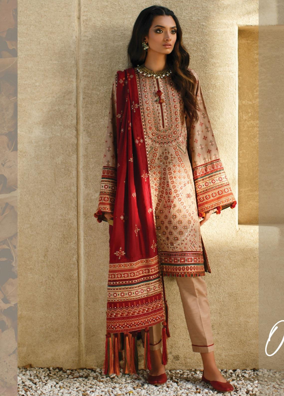 Baroque Embroidered Khaddar Suit Unstitched 3 Piece BQKW21 04 - Winter Collection