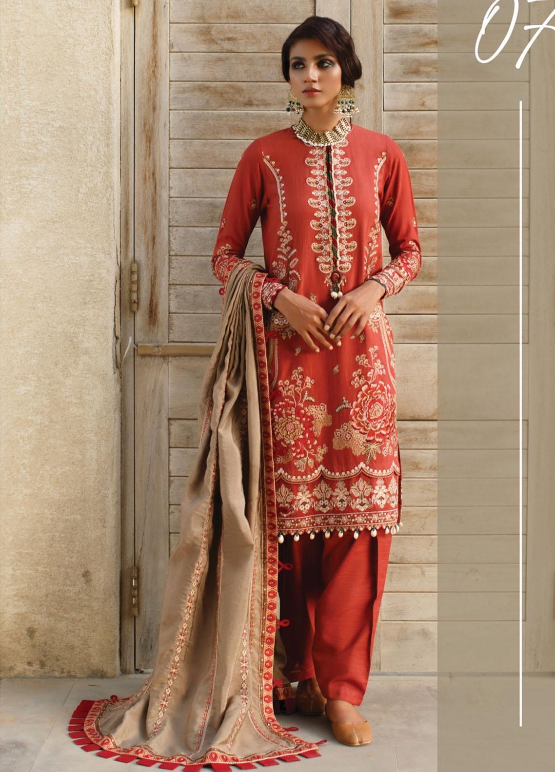 Baroque Embroidered Khaddar Suit Unstitched 3 Piece BQKW21 07 - Winter Collection
