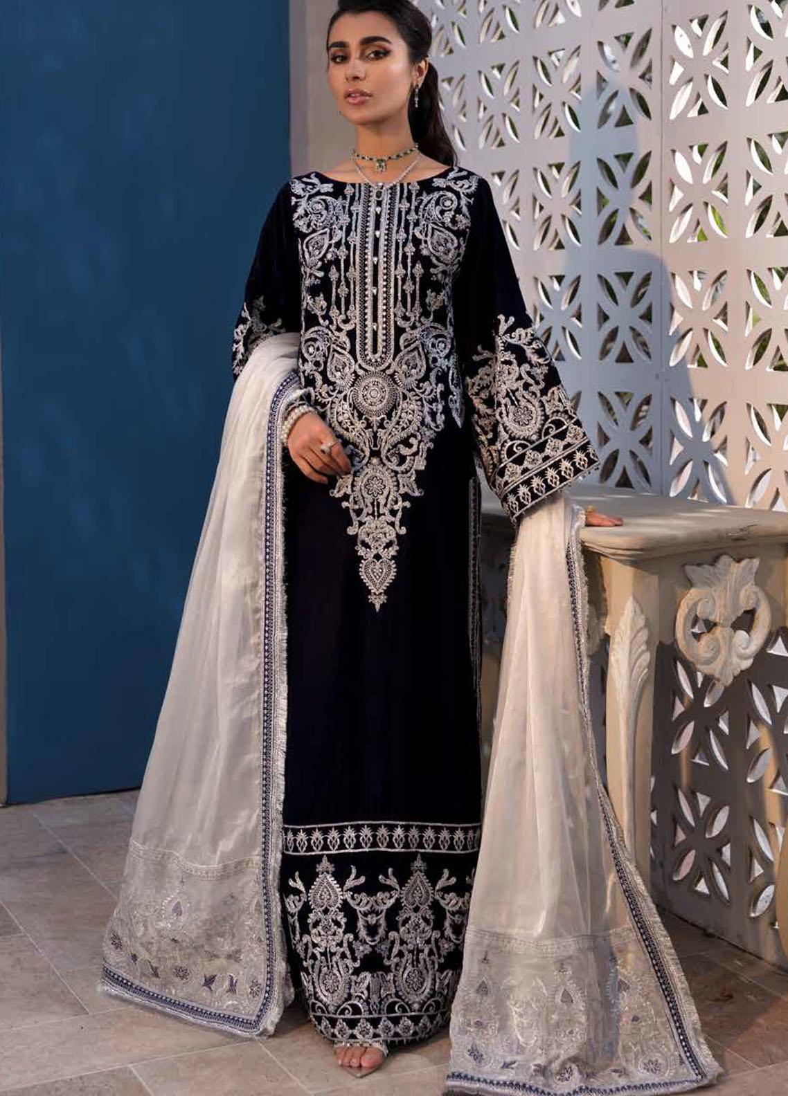 Emaan Adeel Embroidered Velvet Suit Unstitched 3 Piece EAMV21 MK-06 - Winter Collection