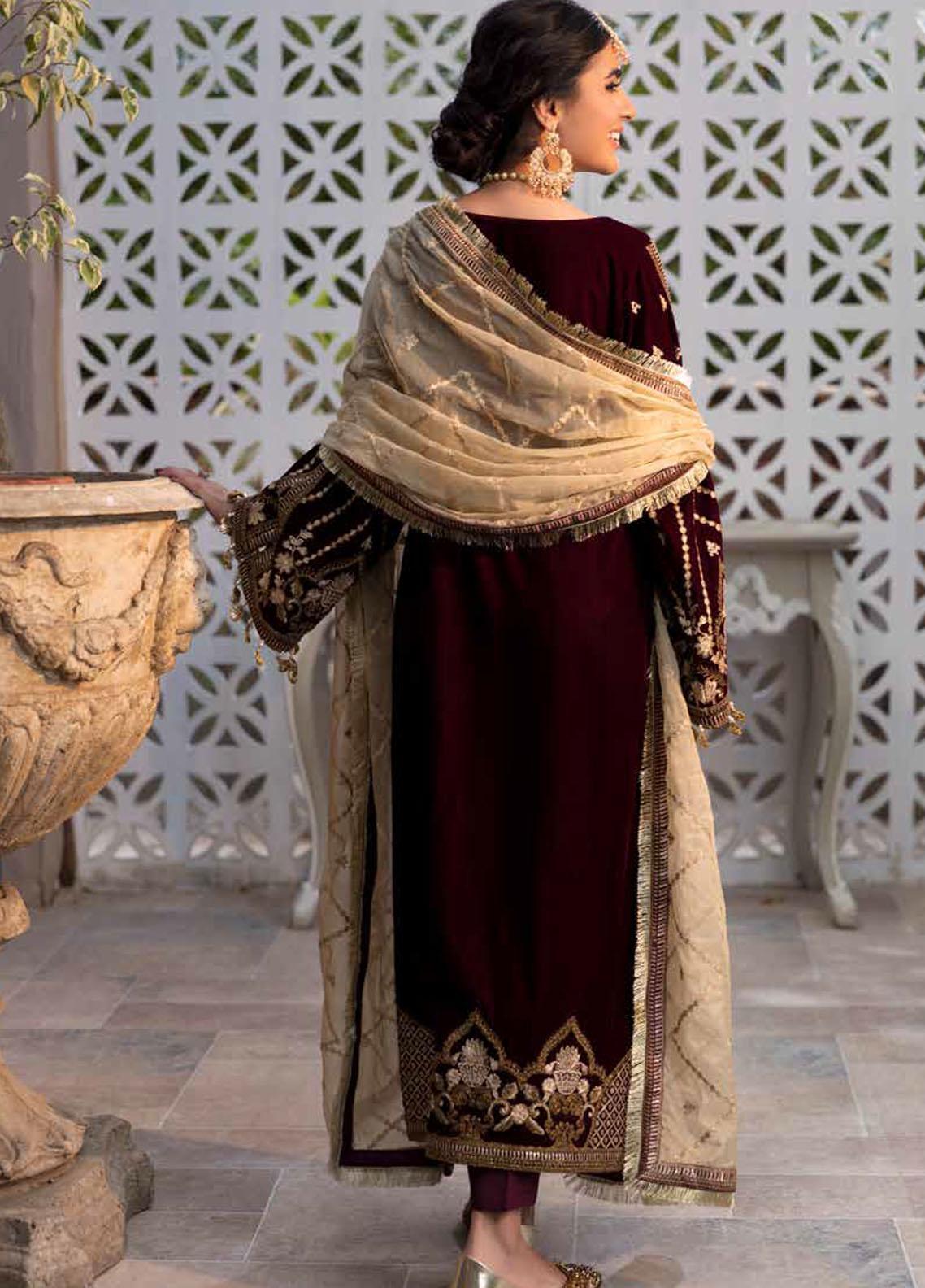 Emaan Adeel Embroidered Velvet Suit Unstitched 3 Piece EAMV21 MK-07 - Winter Collection