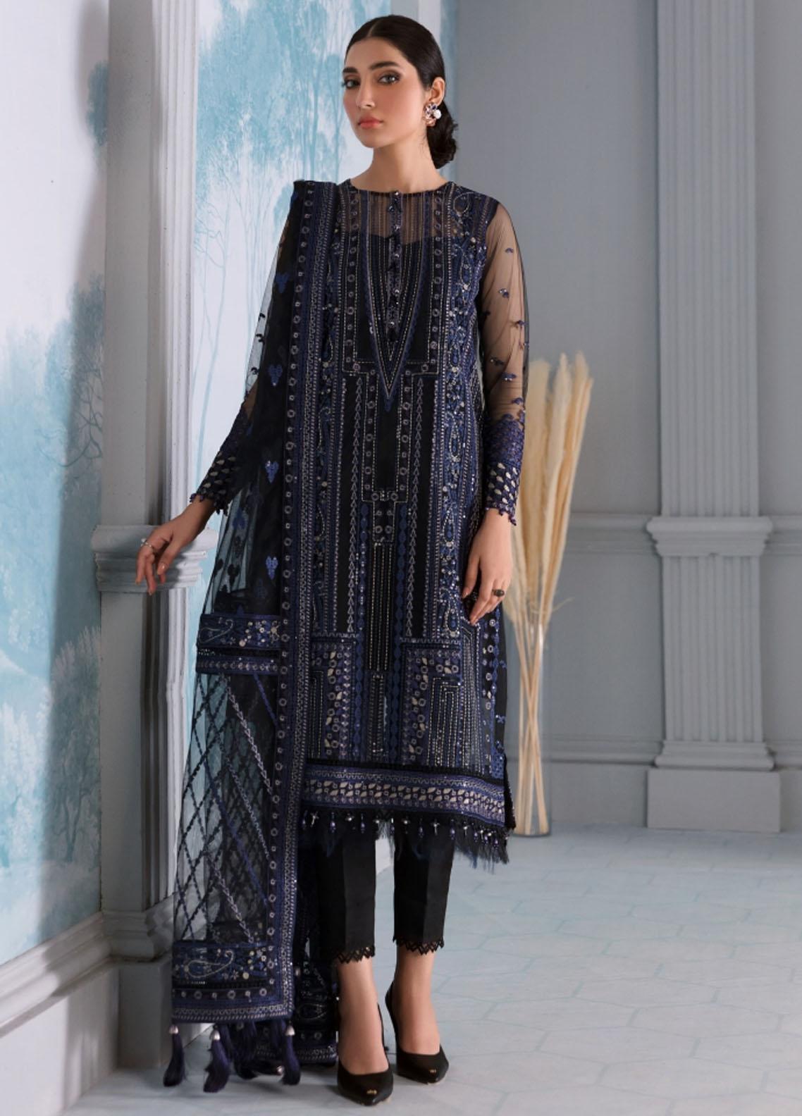 Iris by Jazmin Embroidered Net Suit Unstitched 3 Piece JZIW21 D - 07 - Formal Collection