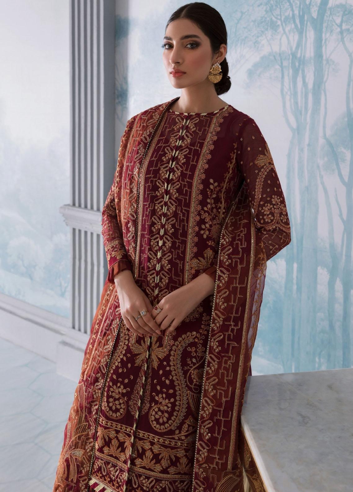 Iris by Jazmin Embroidered Cotton Net Suit Unstitched 3 Piece JZIW21 D - 09 - Formal Collection