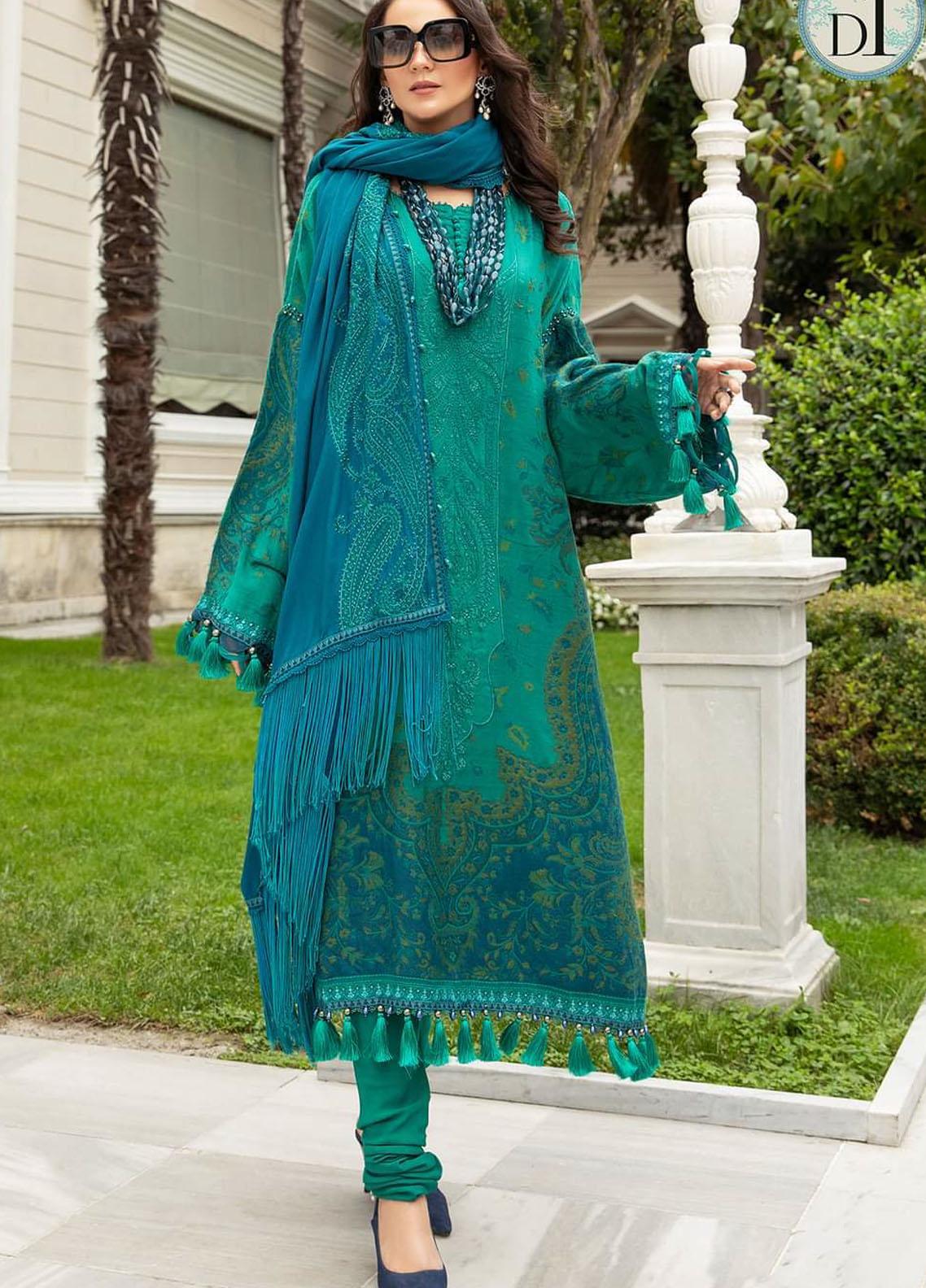 Maria B Embroidered Linen Suit Unstitched 3 Piece DL-901 - Winter Collection
