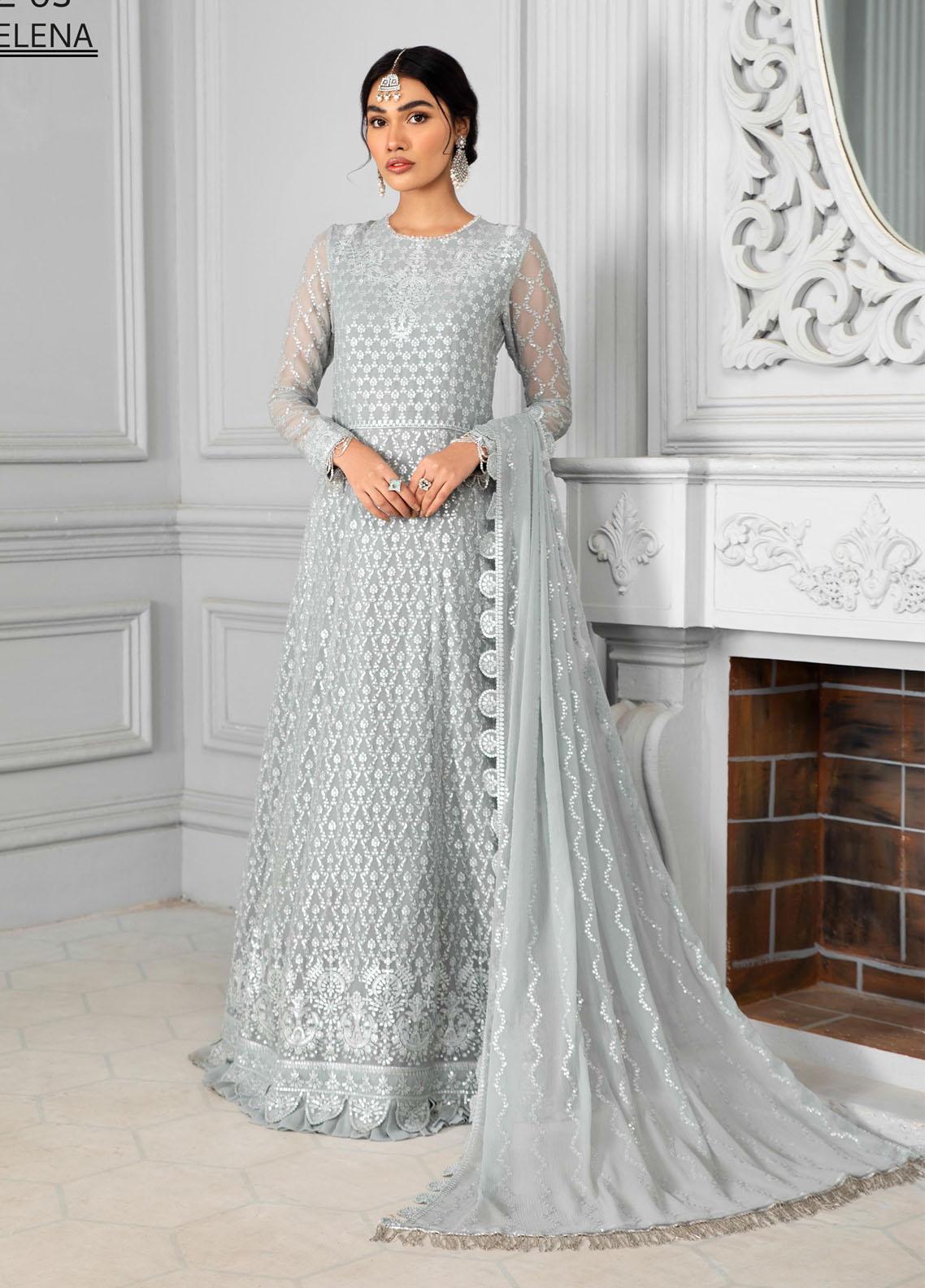 Misaal By Zarif Embroidered Chiffon Suit Unstitched 3 Piece ZF-03 - Luxury Collection