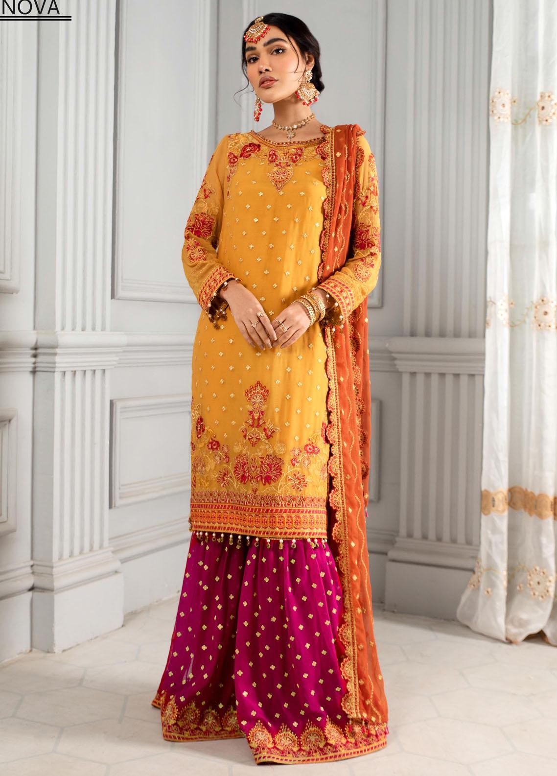 Misaal By Zarif Embroidered Chiffon Suit Unstitched 3 Piece ZF-06 - Luxury Collection