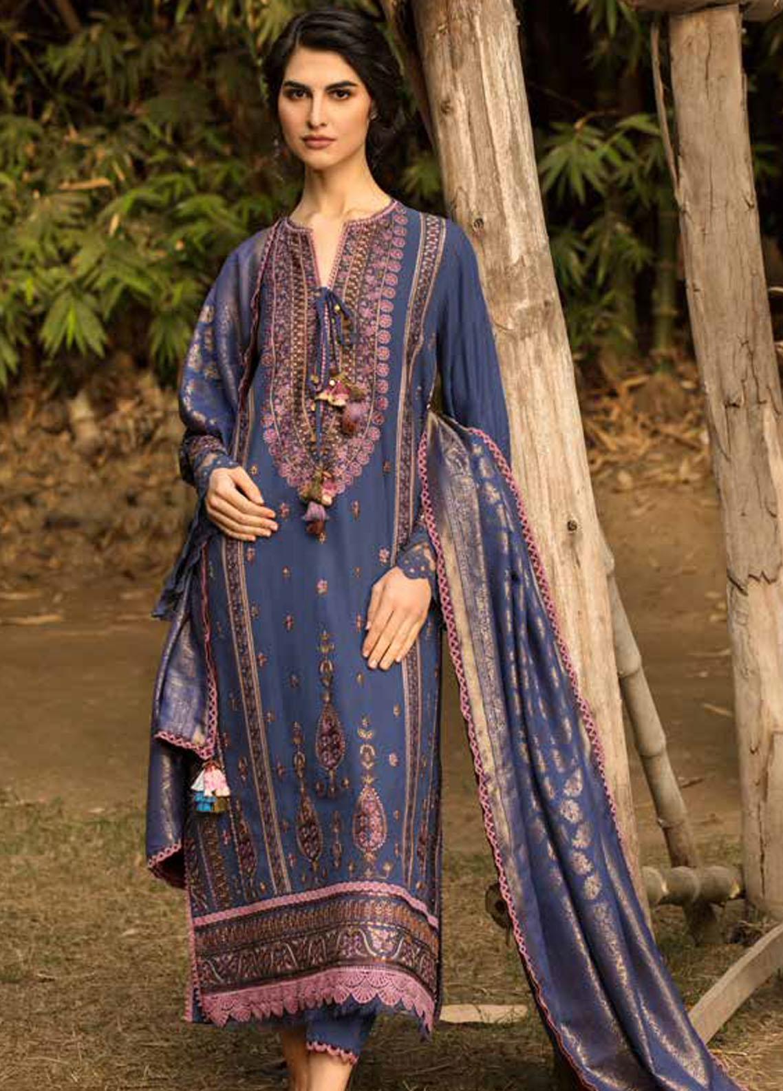 Sobia Nazir Embroidered Khaddar Suit Unstitched 3 Piece SNWS 02B - Winter Collection