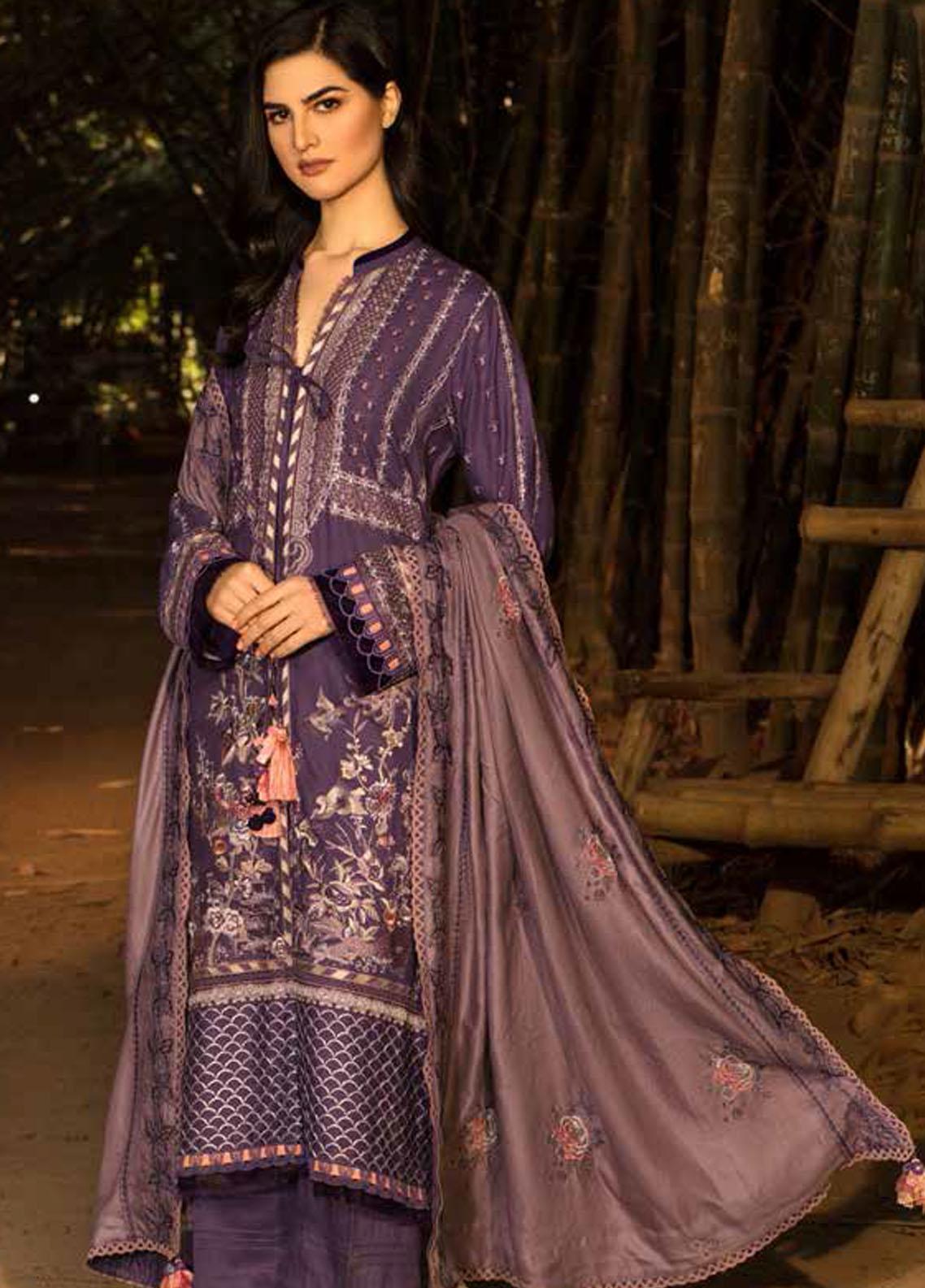 Sobia Nazir Embroidered Cotton Suit Unstitched 3 Piece SNWS 04A – Winter Collection