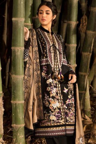 Sobia Nazir Embroidered Cotton Suit Unstitched 3 Piece SNWS 04B - Winter Collection